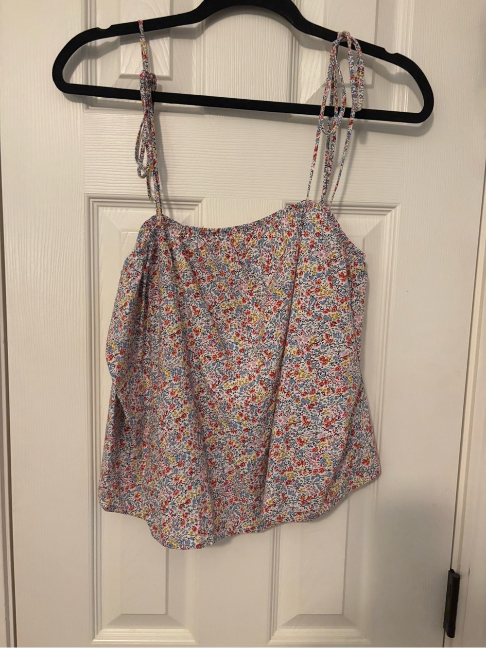 Floral Tie-Shoulder Cami Top - White Floral